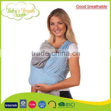 BCW-04A good breathable natural cotton baby sling stretchy wrap carrier wholesale