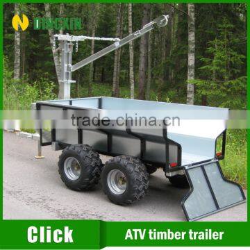 ATV Quad Forest Timber Trailer With Electric Winch Crane