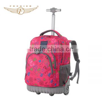 Hot saling girl school bag trolley