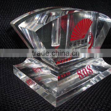 acrylic crystal paper weight, name card and microphone holder for counter display