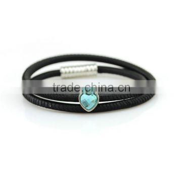 beautiful women bracelets,real sheepskin leather wrap wristbands,heart charm bracelets