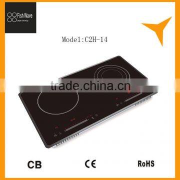 hot selling electric hot plate touch screen one induction cooker one ceramic hob