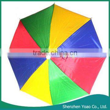 Rainbow Style HandsFree Hat Umbrella