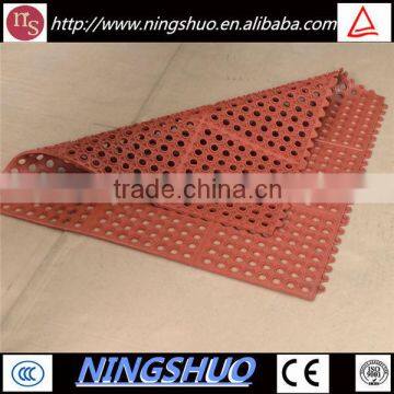 China supplier of anti slip industrial rubber floor mat with interlocking edge