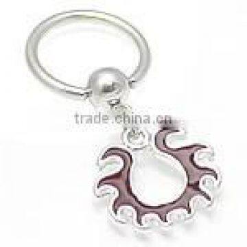 Burgundy Flare-Up Captive Ring