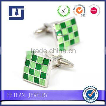 Green grass mosaic grid cufflinks original manufacturer wholesale