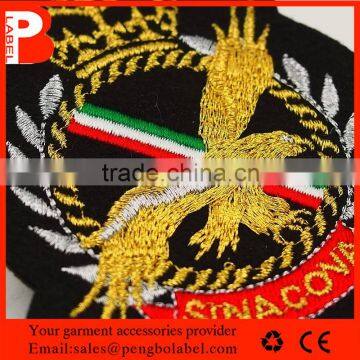 gold thread sew on embroidery patch embroidery badge