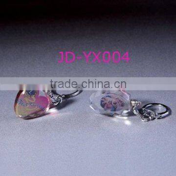 customized color printing photo small crystal key chain(JD-XK-075)