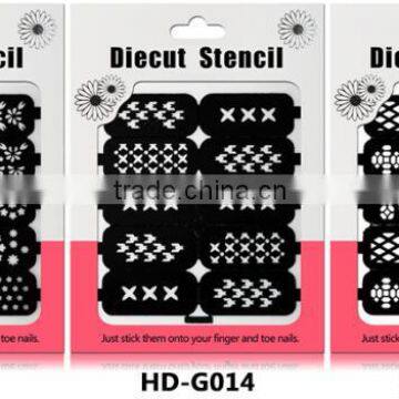 reusable stampling tool nail art stencil stickers HD 18styles nail Hollow stickers