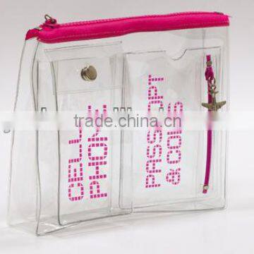 Wholesale Clear PVC Plastic Toiletry Packaging Bag