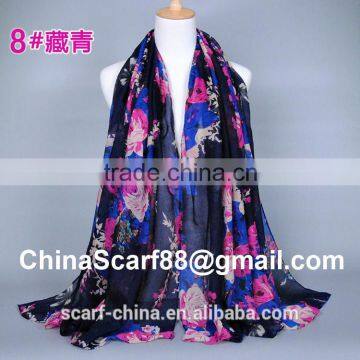 Wholesale rose floral viscose scarf