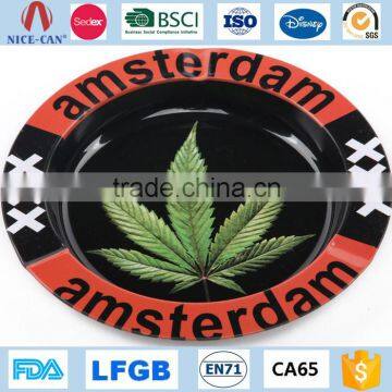 Wholesale Round Shape Tin Cigarette Tin Box Tobacco Ash Box