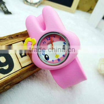 children cute quartz wrist silicone animal shape slap kids watches