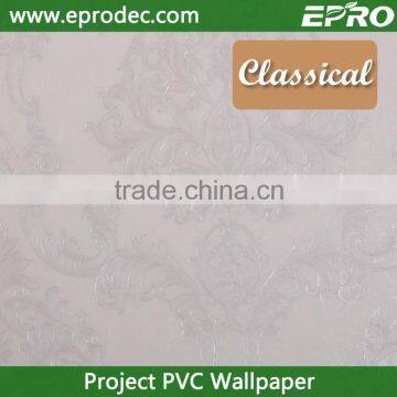 waterproof european style vinyl project wall paper for hotel