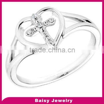 High Polished custom cheap stainless steel women christian rings jewelry