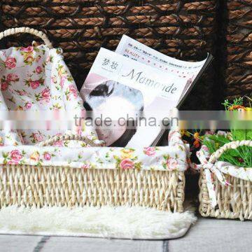 7 hand woven - pastoral style - straw storage basket - Storage Basket - sundry basket - woven basket