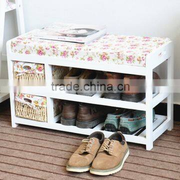 fitting room 2 tiers soft sitting stool for shoes storage