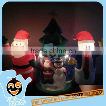 Funny Christmas Ornament Inflatable Santa Claus Snowman and Christmas Tree Spraying With Light