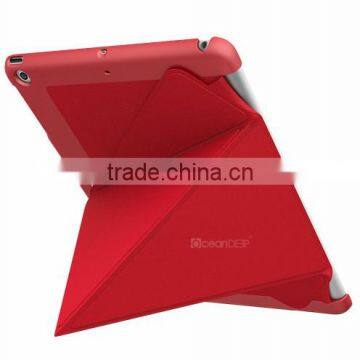 Flexible shape stand leather case for ipad air 16gb high quality tablet pc material case