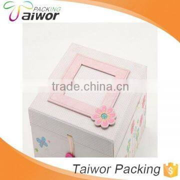 Wholesale Custom Lovely Ribbon and Button Closure Art Paper Cosmetic Box