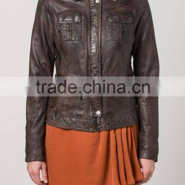 Clothing factory design motorcycle jacket lady leather jackets