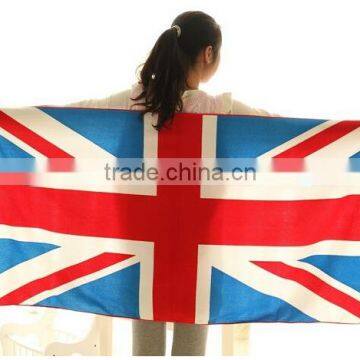 wholesale quickly dry customized microfiber flag beach towel