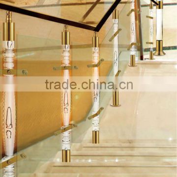 aluminum crystal balusters for stairs /clear arcylic stair pillar/crystal clear stair handrail post