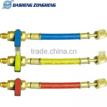 DSZH Short charging hose with ball valve R410 R410-RV/YV/BV