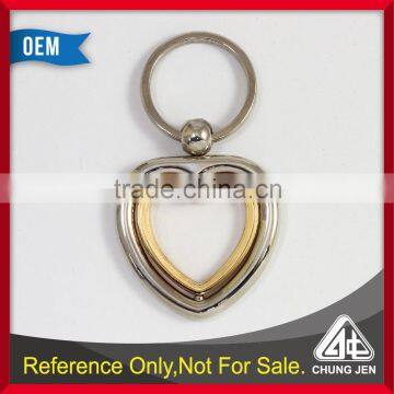 High qulaity fashion design heart shape spinning keychain