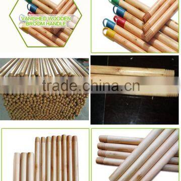 Cheap widely use single color varnished wooden broom stick with Italian thread