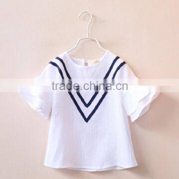 Wholesale Two Colors Korean Style Breathable Girl Tee Shirt, Fashion Children Clothing