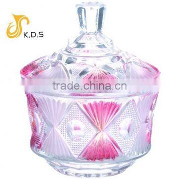 Red glass salad bowl fruit cup