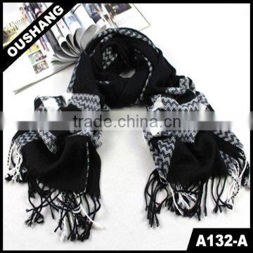 A132-A Men's Wavy Plaid pashmina scarf