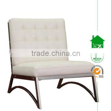 DC-2523 White Leather Barcelona Chair