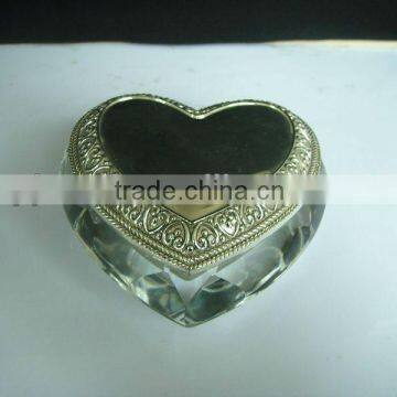 Crystal Jewelry Box,crystal heart box for wedding gift