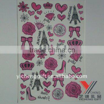 glitter temporary body tattoo sticker for wedding invitation type