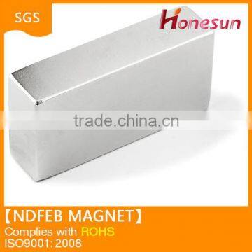 High quality strong ndfeb monopole magnets Block shape N35 Zn 50mmx15mmx15mm