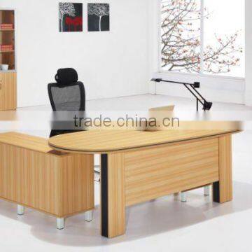 C002 office furniture manager wood desk with side table 3drawer cabinet design