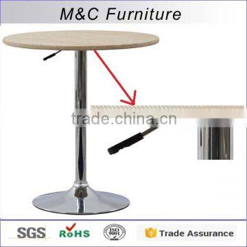 Outdoor height adjustable rattan round bar table