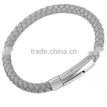 Stainless Steel Leather Bracelet Stainless Steel Magnet Bracelet