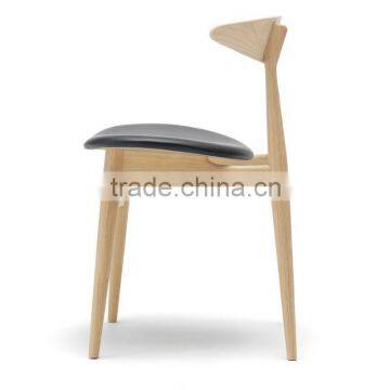 Modern Compact Solid Wood Leather Living Room Dining Chair photo-3