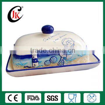 Unique Personalized Christmas Ceramic Butter Dish with Lid