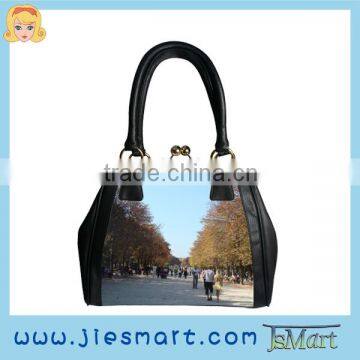 PU leather handbag custom printing