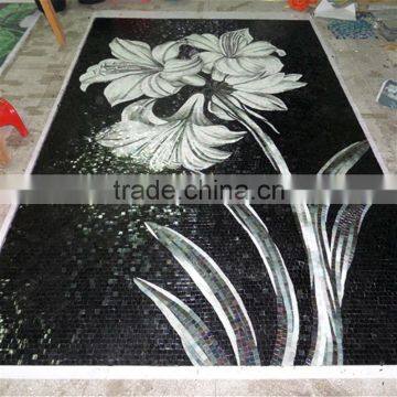 LJ JY-JH-BH03-A Handcrafted Scis Mosaic Tile Picture Art Flower Pattern Mosaic Mural Art Glass Floor Tile