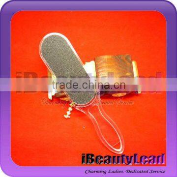 Nail art foot file durable plastic emery foot file clear color