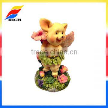 Colorful fairy custom pig statue for sale