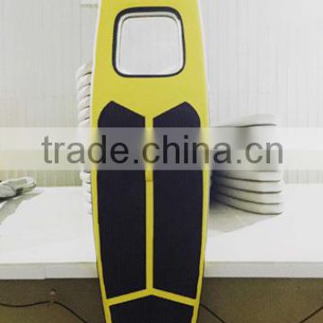 Transparent window inflatable race iSUP board