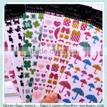 Mini Umbrella Shape Glitter Foam Stickers photo-2