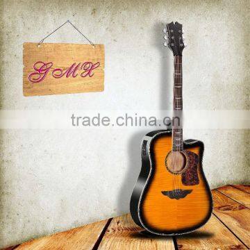 All solid Acoustic electric guitar with solid spruce and mahogany wood