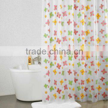 Printed Butterfly design PEVA /PVC shower curtains